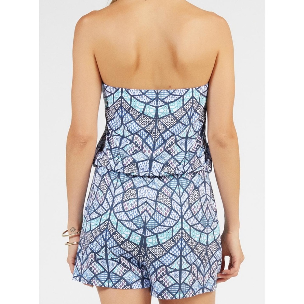 Tart Collections Blue Tile Mosaic Finn Romper - Picture 3 of 8